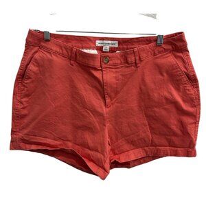 Essentials Womens Coral Cotton Blend Shorts Size 16W
